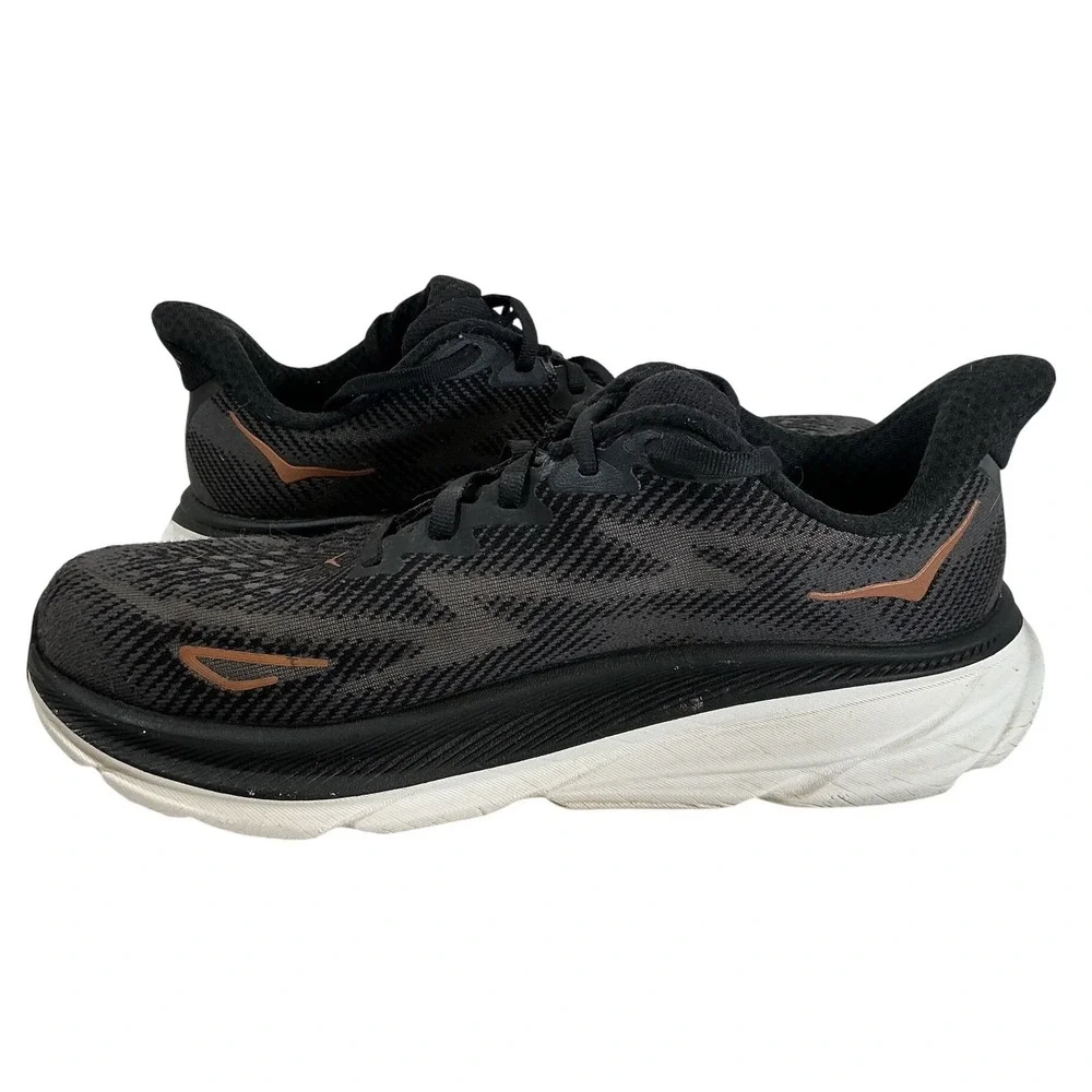 Hoka‎ Clifton 9 Black Copper Running Shoes Womens 7.5 Wide 1132211 BCPPR